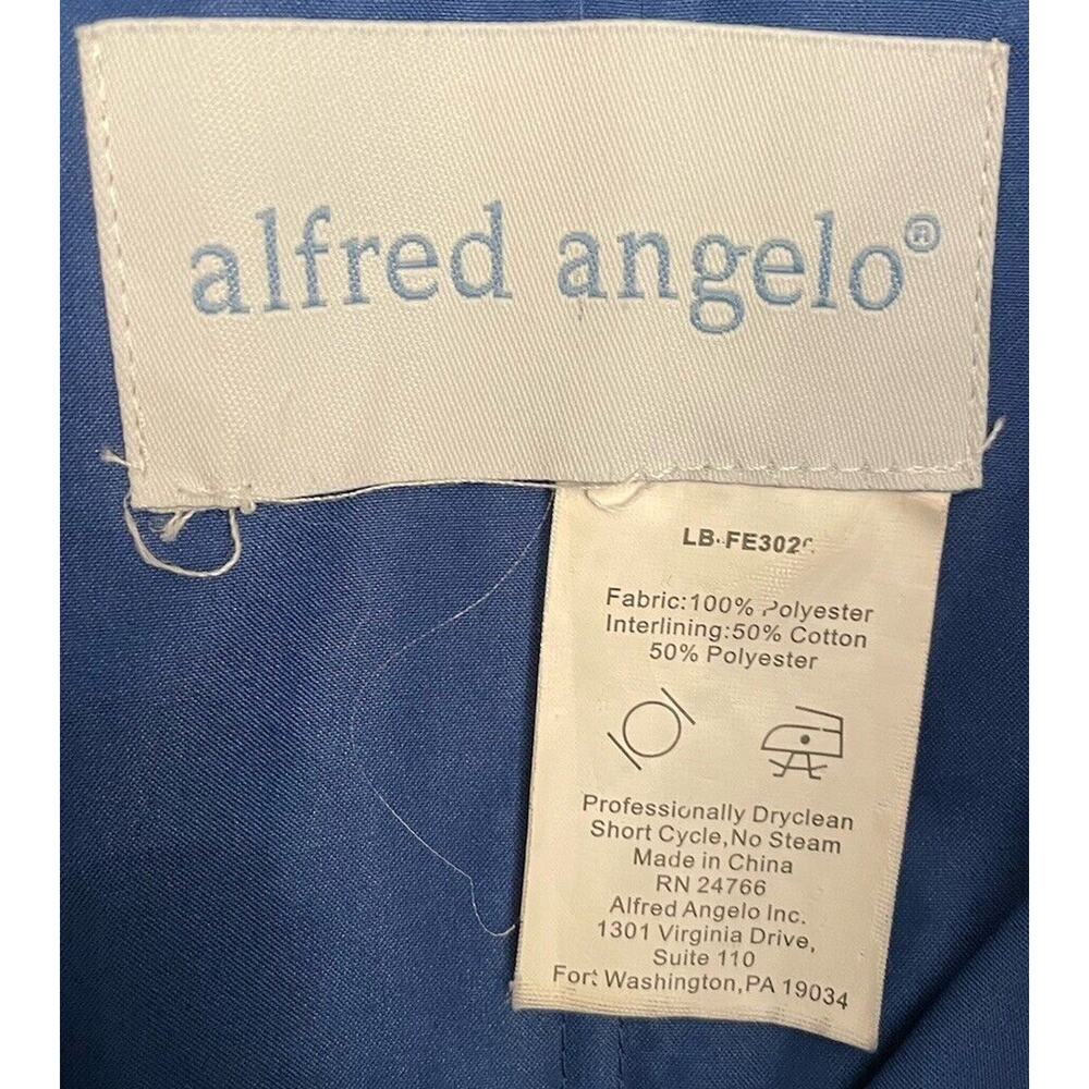 Alfred Angelo Womens Chiffon Dress Size 8 Blue Knee Length Sweetheart Neck - Picture 3 of 4